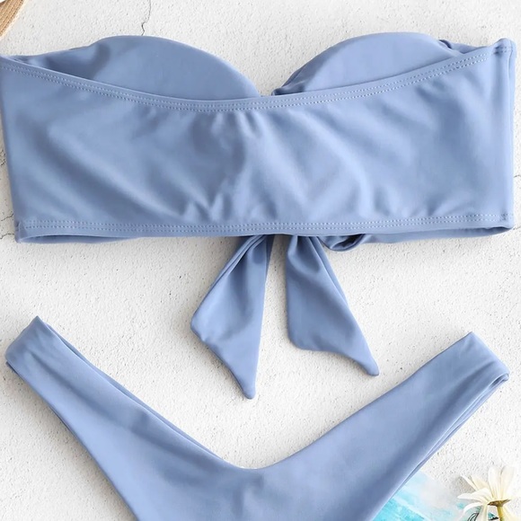 ✨3/$20 ZAFUL Blue Strapless Bikini Top - Picture 4 of 4